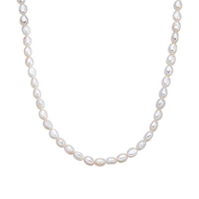 Valero Pearls Perlen-Kette Sterling Silber Süßwasser-Zuchtperle in Gelbgold 40,0 cm Basiskette + 5,0 Verlängerung Damen Image