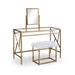 Everly Quinn Vanity Set w/ Stool & Mirror Wood in White/Yellow | 29.56 H x 42 W x 19 D in | Wayfair 471723C7037C4235B85F9B948BF81921