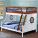 Harriet Bee Acad Twin over Full Bunk Bed Wood in Brown/White | 69 H x 58 W x 80 D in | Wayfair 6573B1CAFAD64CB9A596E161F63C0DBC