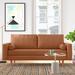 Mercury Row® Cohrs 70" Vegan Leather Modular Square Arm Sofa Faux Leather in Brown | 33 H x 70 W x 30.75 D in | Wayfair