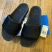 Adidas Shoes | Adidas Adilette Leather Fur Boost Fv6423 Black | Color: Black | Size: 11