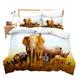 Animal Bedding Sets African Exotic Duvet Cover Set Giraffe Lion Elephant Zebra Decor Chic Comforter Cover 3 Pieces Decorative Soft Autumn Duvet Cover and 2 Pillowcases Safari Bed Cover Double
