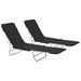 Ebern Designs Tournelle 71.7" Long Reclining Chaise Lounge Set Metal in Black | 9.6 H x 22 W x 71.7 D in | Outdoor Furniture | Wayfair