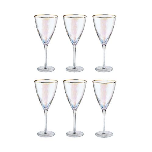 BUTLERS – SMERALDA 6x Weingläser mit Goldrand 400ml Gläser