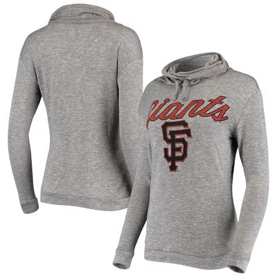 "Women's Concepts Sport Heathered Gray San Francisco Giants Layover Cowl Neck Tri-Blend Pullover Sweatshirt"