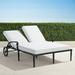 Carlisle Double Chaise Lounge with Cushions in Onyx Finish - Resort Stripe Melon, Standard - Frontgate