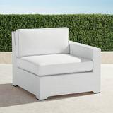 Palermo Right-facing Chair with Cushions in White Finish - Stripe, Special Order, Resort Stripe Melon, Standard - Frontgate