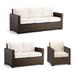 Small Palermo Replacement Cushions - Corner Chair, Stripe, Cara Stripe Cobalt, Standard - Frontgate
