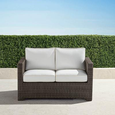Small Palermo Loveseat with Cushions in Bronze Wicker - Standard, Natural - Frontgate