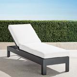 St. Kitts Chaise Lounge with Cushions in Matte Black Aluminum - Resort Stripe Sand, Standard - Frontgate