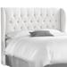 Joss & Main Laura Wingback Headboard Upholstered/Cotton in White | 55 H x 81 W x 13 D in | Wayfair ALCT1747 25283981