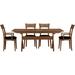 Copeland Furniture Sarah 5 Piece Extendable Solid Wood Dining Set Wood/Upholstered in Brown/Red | Wayfair