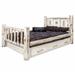 Millwood Pines Montana Collection Lodge Pole Pine Storage Bed Wood in White | 47 H x 60 W x 87 D in | Wayfair 7730E4FEA4D645E39B386D66BC01171B