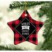 The Holiday Aisle® Star Cricket Player Holiday Shaped Ornament Ceramic/Porcelain in Black/Red | 3.1 H x 3.1 W x 3.1 D in | Wayfair