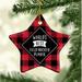 The Holiday Aisle® Star Field Hockey Player Holiday Shaped Ornament Ceramic/Porcelain in Black/Red | 3.1 H x 3.1 W x 3.1 D in | Wayfair