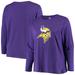 Women's Fanatics Branded Purple Minnesota Vikings Plus Size Primary Logo Long Sleeve T-Shirt