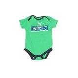 Puma Short Sleeve Onesie: Green Solid Bottoms - Size 0-3 Month