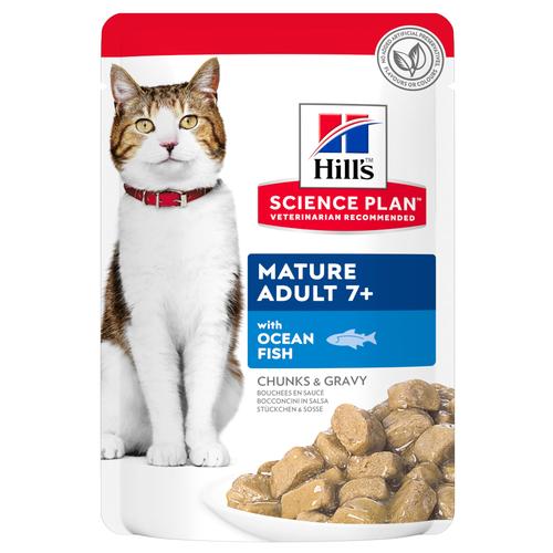 12 x 85 g Hill's Science Plan Mature Adult Ozeanfisch Katzennassfutter