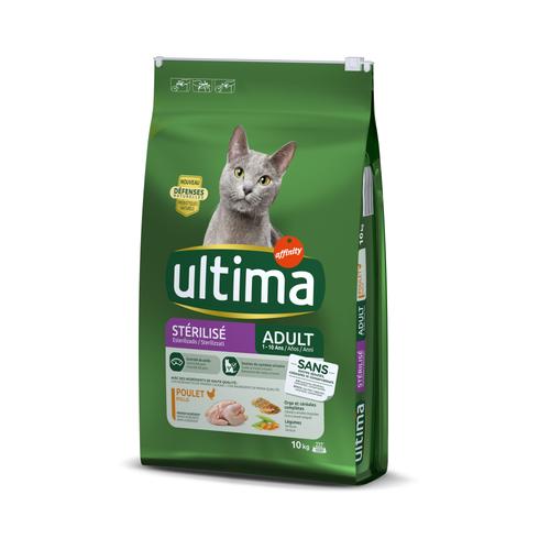 10kg Sterilized Huhn & Gerste Ultima Cat Katzenfutter trocken - 1 kg gratis!