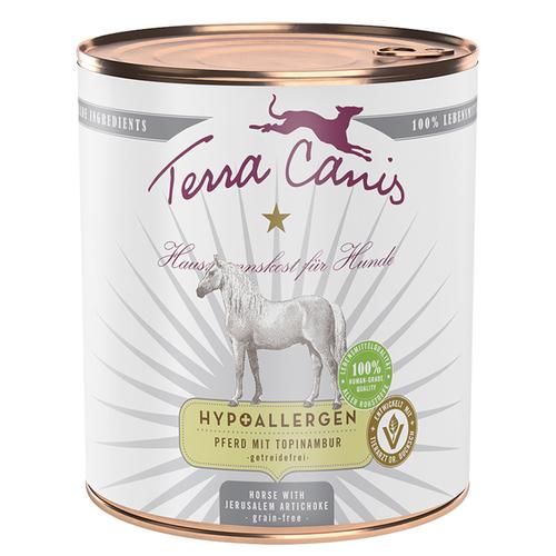 12 x 800 g Terra Canis Hypoallergen Pferd mit Topinambur Nassfutter Hund