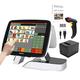 ZHONGJI Cash Register for Business Supermarket,Grocery,Convenience,Retail Windows POS System with Touch Screen Monitor,Customer Display,Scanner,Cash Box,Receipt Printer SET04