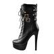 Only maker Women's Sexy Pointed Toe Hunter Boots Lace-Up Ankle Booties Black Stiletto Heels Side Zipper Boots Motorcyle Party Dress Size 9