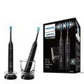Philips Sonicare DiamondClean 9000 dual pack black/black Rechargeable Toothbrushes, 4 modes, 3 intensities, Gum Pressure Sensor, Bluetooth, UK 2-pin Bathroom Plug (Model HX9914/54)