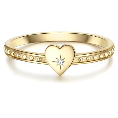 Glanzstücke München Ring Herz Sterling Silber Zirkonia in Gelbgold 52 Damen Image