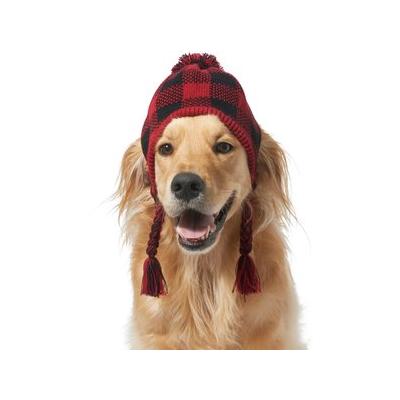 Frisco Plaid Dog & Cat Knitted Hat, Red Buffalo Plaid, Medium/Large