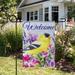 Northlight Seasonal Welcome Yellow Finch Spring Outdoor Flag in Gray | 18 H x 12.5 W in | Wayfair NORTHLIGHT FG29875