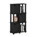 Latitude Run® Brandonlee 3-Tier Storage Shelf w/ 2 Doors Oak/Wood in Black | 43.78 H x 23.5 W x 11.61 D in | Wayfair