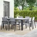 AllModern Placido Square 8 - Person 61" Long Outdoor Dining Set Glass, Ceramic in Gray/Brown | Wayfair 495A85BFB190486EBA4BD714EA4BC938