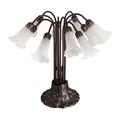 Meyda Lighting 22"H White Pond Lily 10 LT Table Lamp Glass/Metal in Brown/White | 22 H x 22 W x 22 D in | Wayfair 14391