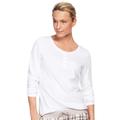 Plus Size Women's Long Sleeve Henley Sleep Tee by ellos in White (Size 1X)