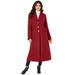 Plus Size Women's Long Wool-Blend Coat by Roaman's in Deep Crimson (Size 34 W) Winter Classic