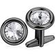 HAWSON Cufflinks for Men with Swarovski Crystal Cuff Links for Formal Business Wedding Shirts in Gift Box, Metal