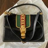 Gucci Bags | Gucci Black Velvet Sylvie Shoulder Bag | Color: Black | Size: Os