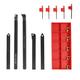 Youth Lot de 5 porte-outils de tournage 8 mm + 3 pièces CCMT060204 + 2 pièces DCMT070204 en carbure d'insertion pour tour de meulage du bois