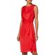 Amazon Brand - TRUTH & FABLE Women's Dress Twist Front Tunic, Red, 14, Label:L