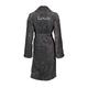 aztex Personalised 100% Natural Cotton Shawl Collar Unisex Dressing Gown, Towelling Bath Robe, 550gsm (Back of Robe) - Slate, Small