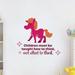 Zoomie Kids Children Pony Vinyl Wall Decal Vinyl in Orange/Pink/Red | 30 H x 30 W in | Wayfair 2750AAEC341D434D8BD88A81EC864FC9