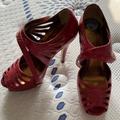 Jessica Simpson Shoes | Jessica Simpson Red Peep Toe Heels. Size 6 1/2 | Color: Red | Size: 6.5