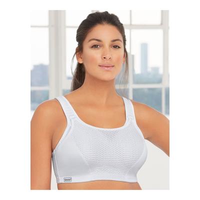 Plus Size Women's Full Figure Plus Size Custom Control Sports Bra Wirefree #1166 Bra by Glamorise in White (Size 44 H)