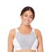 Plus Size Women's Full Figure Plus Size Custom Control Sports Bra Wirefree #1166 Bra by Glamorise in White Grey (Size 38 C)