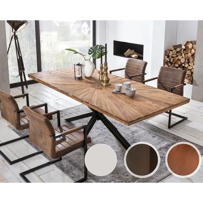 SIT Tops & Tables »Canberra« Massivholz Esstisch Teak Beam 180x100 cm / Eisen antikbraun Image