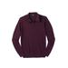 Men's Big & Tall Lightweight Polo Sweater by KingSize in Deep Burgundy (Size 5XL)