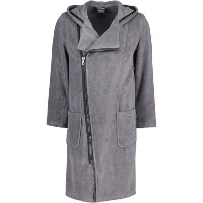 Cawö Bademäntel Herren Kapuze New Zipper 6516 anthrazit-schwarz - 774 M Weiss