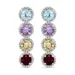 Belk & Co 2.07 Ct. T.w. Multi Gem Stick Earrings In Sterling Silver