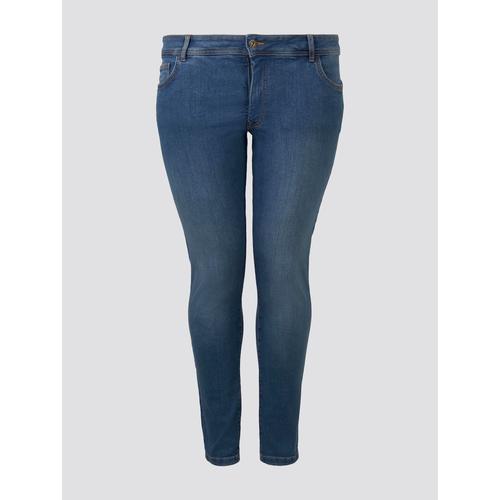 TOM TAILOR Damen Plus - Skinny Jeans, blau, Gr. 44