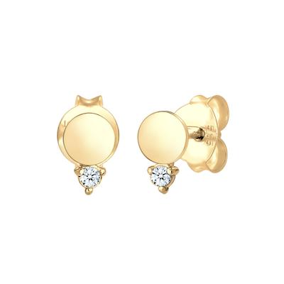 Elli DIAMONDS - Ohrstecker Kreis Diamant (0.03 ct.) 585er Gelbgold Ohrringe Damen